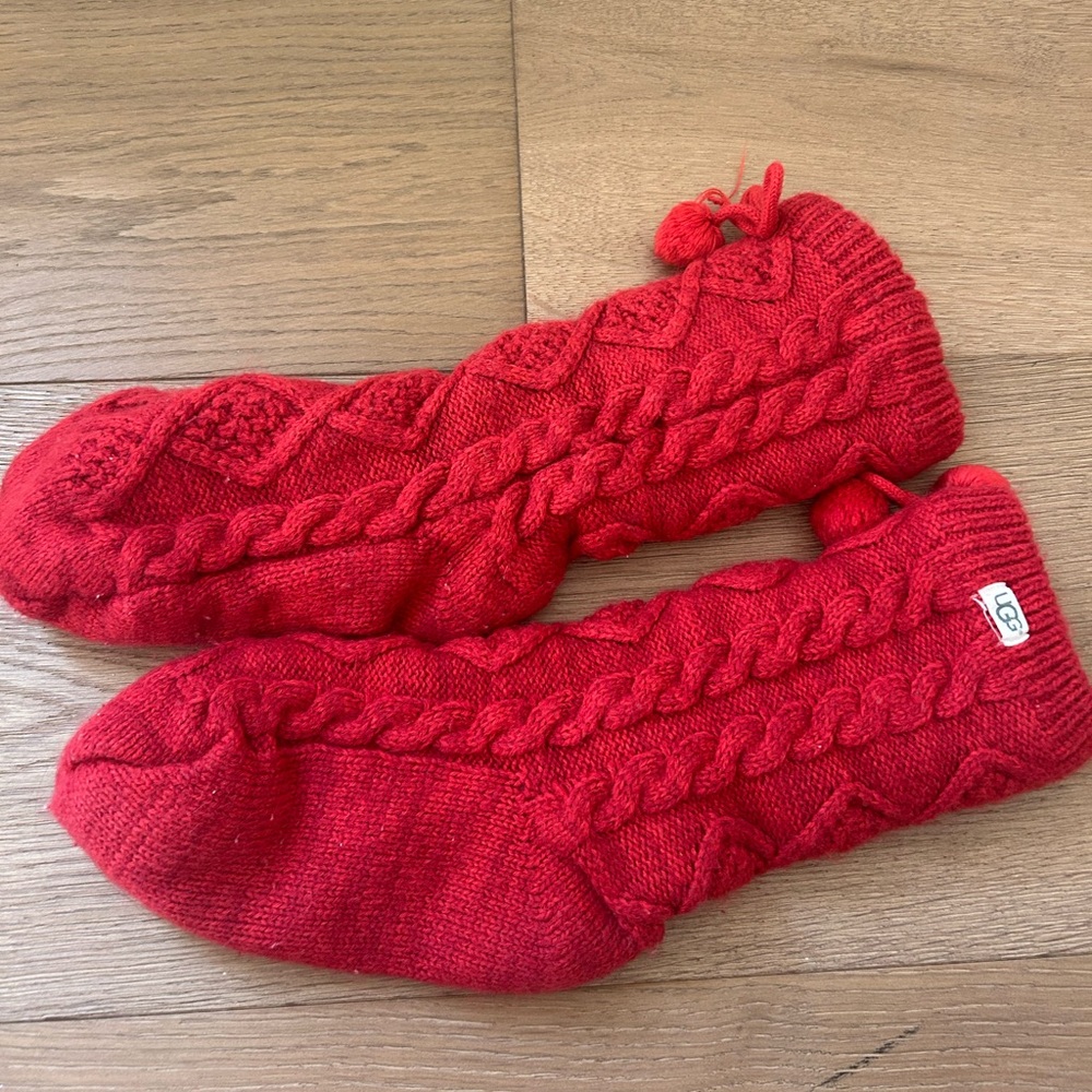 UGG Red Cable Knit Socks